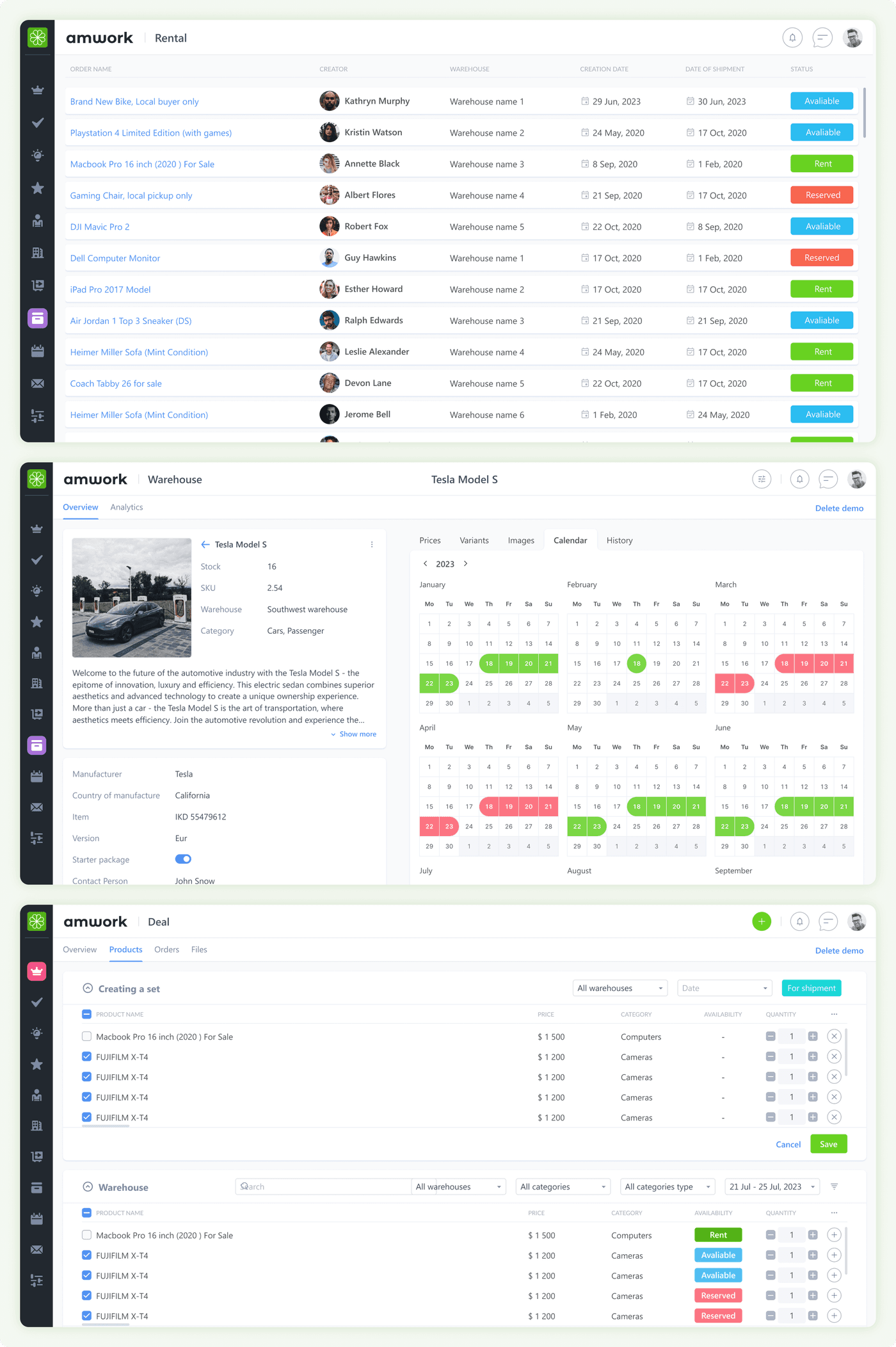 Интерфейс управления арендой в Mywork